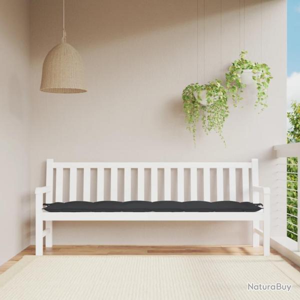 Coussin de banc de noir 200x50x7 cm tissu oxford