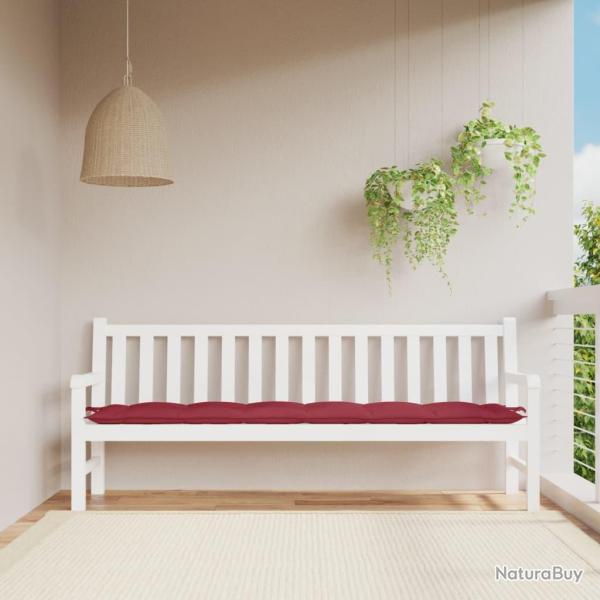 Coussin de banc de rouge bordeaux 200x50x7 cm