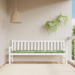 Coussin de banc de motif de feuilles 200x50x7 cm tissu