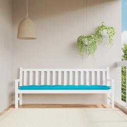 Coussin de banc de turquoise 200x50x7 cm tissu