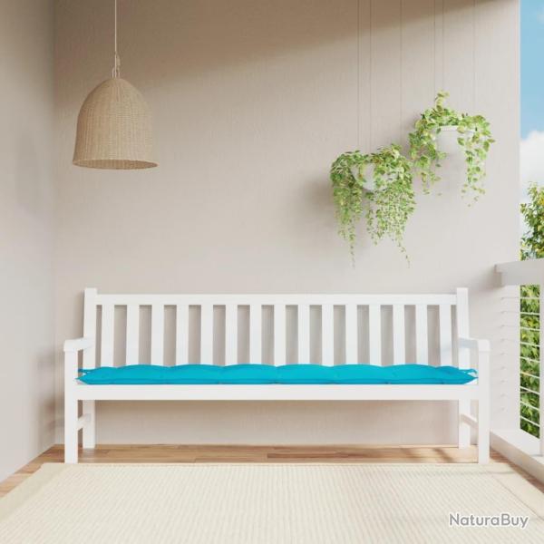 Coussin de banc de turquoise 200x50x7 cm tissu