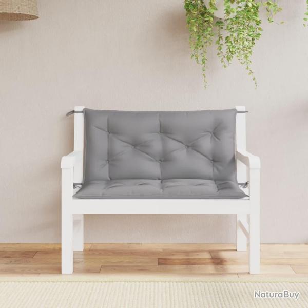 Coussins de banc lot de 2 gris 100x50x7 cm tissu Oxford