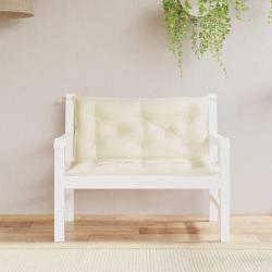 Coussins de banc lot de 2 cr&egrave;me 100x50x7 cm tissu oxford