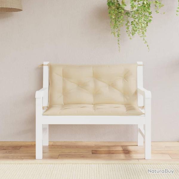 Coussins de banc lot de 2 beige 100x50x7 cm tissu Oxford