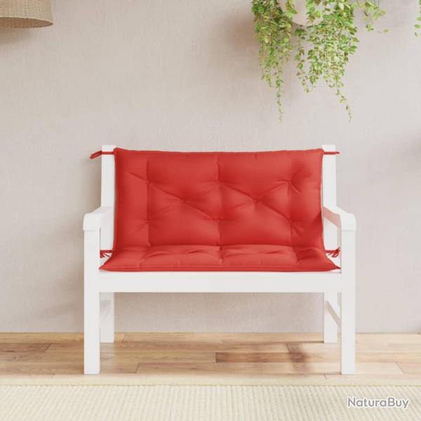 Coussins de banc lot de 2 rouge 100x50x7 cm tissu Oxford