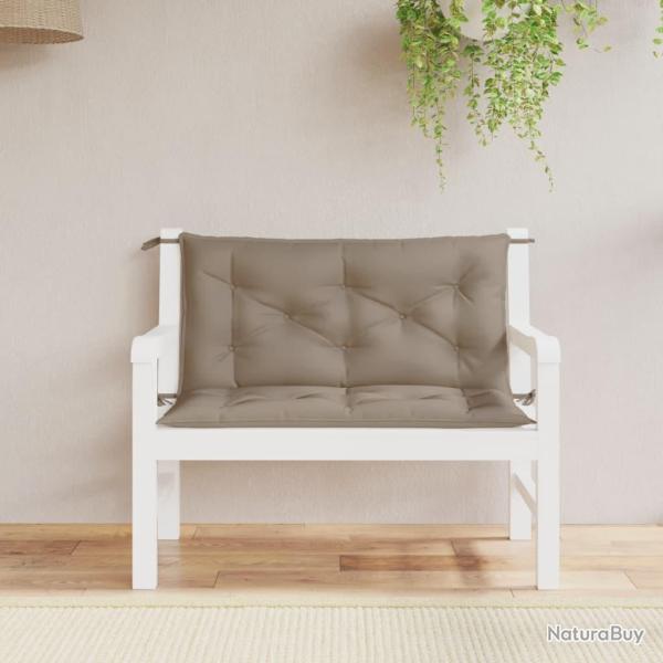 Coussins de banc lot de 2 taupe 100x50x7 cm tissu Oxford