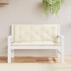 Coussins de banc de lot de 2 blanc cr&egrave;me tissu Oxford