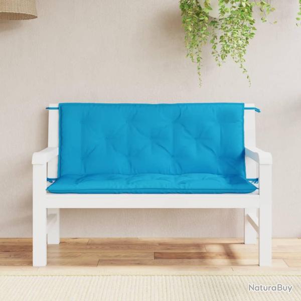 Coussins de banc de lot de 2 bleu clair tissu Oxford