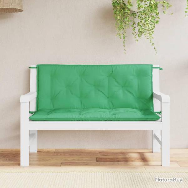 Coussins de banc lot de 2 vert 120x50x7 cm tissu Oxford