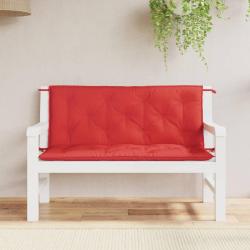 Coussins de banc lot de 2 rouge 120x50x7 cm tissu Oxford