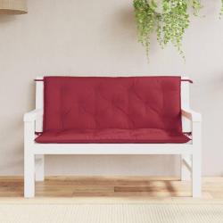 Coussins de banc de lot de 2 rouge bordeaux tissu Oxford