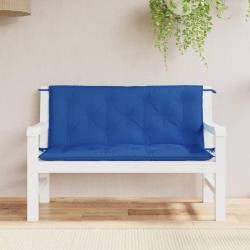 Coussins de banc lot de 2 bleu 120x50x7 cm tissu Oxford