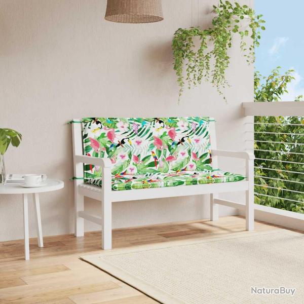 Coussins de banc de lot de 2 multicolore 120x50x7 cm