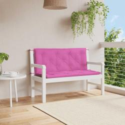 Coussins de banc de lot de 2 rose 120x50x7 cm tissu