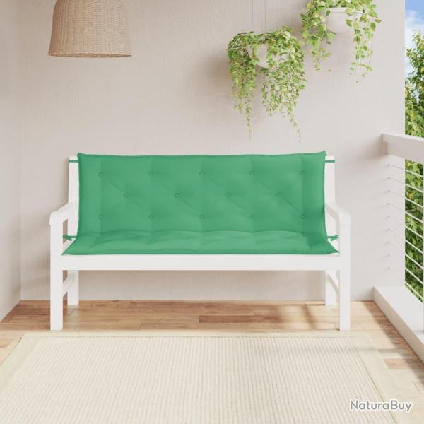 Coussins de banc lot de 2 vert 150x50x7 cm tissu Oxford