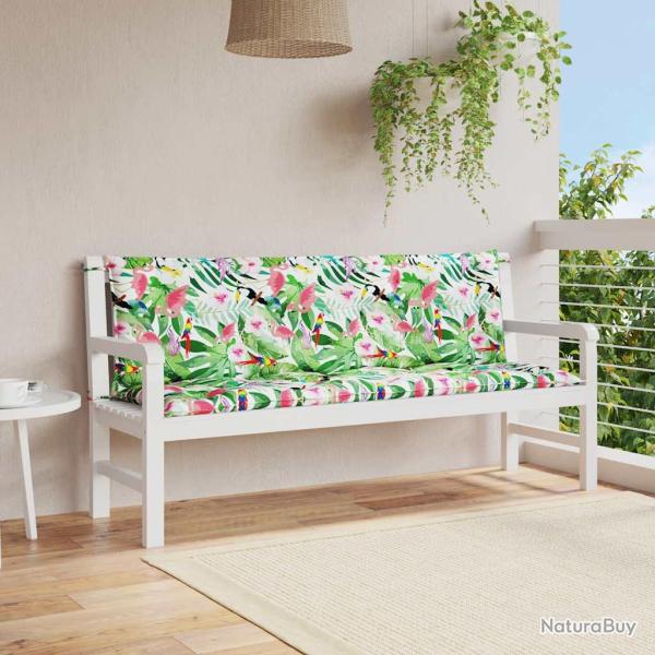 Coussins de banc de lot de 2 multicolore 150x50x7 cm