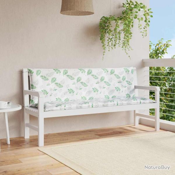 Coussins de banc de lot de 2 motif de feuilles tissu