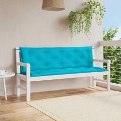 Coussins de banc de lot de 2 turquoise 150x50x7 cm tissu
