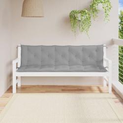 Coussins de banc lot de 2 gris 180x50x7 cm tissu Oxford
