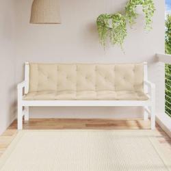 Coussins de banc lot de 2 beige 180x50x7 cm tissu Oxford