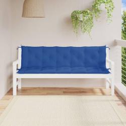 Coussins de banc lot de 2 bleu 180x50x7 cm tissu Oxford