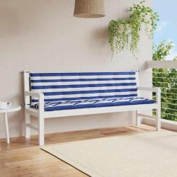 Coussins de banc de lot de 2 rayures bleues/blanches