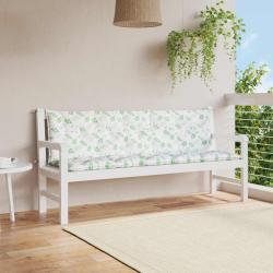 Coussins de banc lot de 2 motif de feuilles tissu Oxford