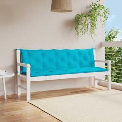 Coussins de banc de lot de 2 turquoise tissu Oxford