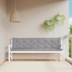 Coussins de banc lot de 2 gris 200x50x7 cm tissu Oxford