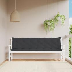 Coussins de banc lot de 2 noir 200x50x7 cm tissu Oxford