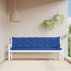 Coussins de banc lot de 2 bleu 200x50x7 cm tissu Oxford