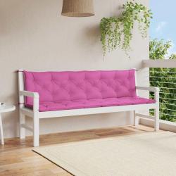 Coussins de banc de lot de 2 rose 200x50x7 cm tissu