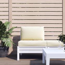 Coussins de palette lot de 2 blanc cr&egrave;me tissu oxford