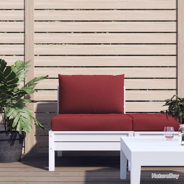 Coussins de palette lot de 2 rouge bordeaux tissu oxford