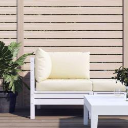 Coussins de palette lot de 3 blanc cr&egrave;me tissu oxford