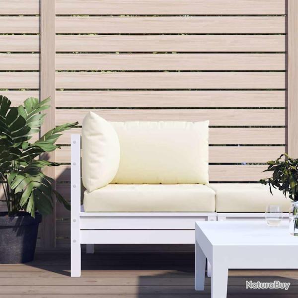 Coussins de palette lot de 3 blanc cr�me tissu oxford