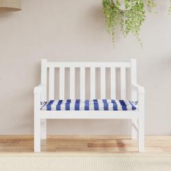 Coussin de banc de rayures bleues et blanches 110x50x7cm