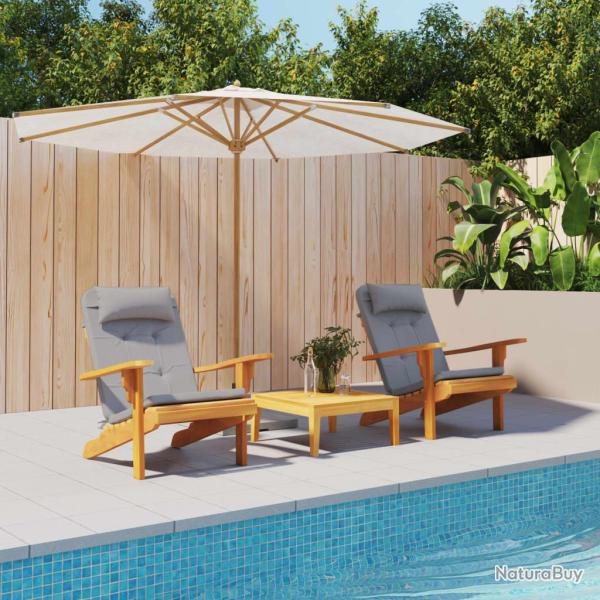 Coussins de chaise adirondack lot de 2 gris tissu oxford