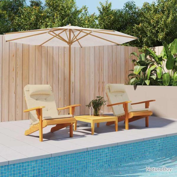 Coussins de chaise adirondack lot de 2 beige tissu oxford
