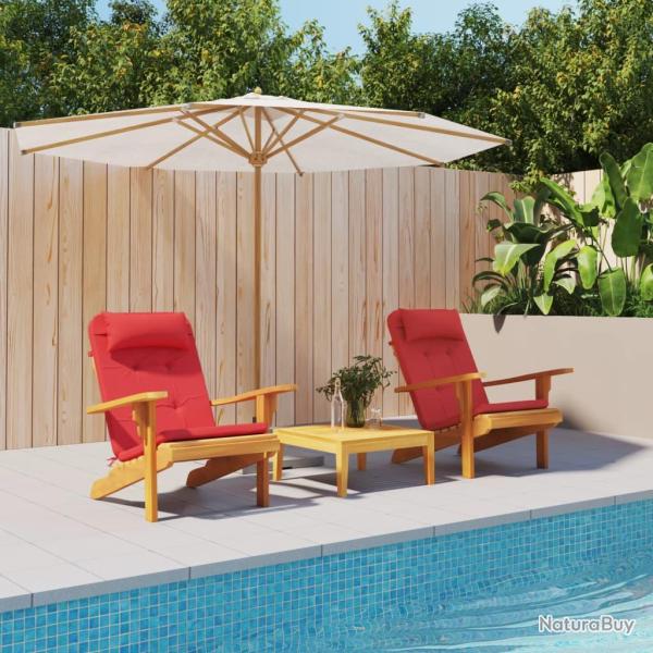 Coussins de chaise adirondack lot de 2 rouge tissu oxford