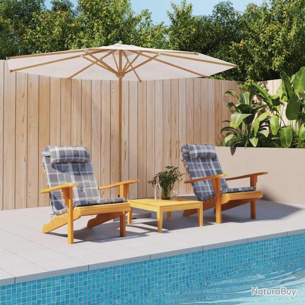 Coussins de chaise adirondack lot de 2 carreaux gris