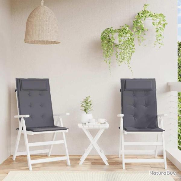 Coussins de chaise � dossier haut lot de 2 anthracite