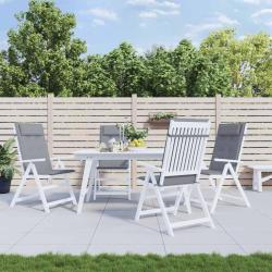 Coussins de chaise &agrave; dossier haut lot de 4 gris tissu oxford