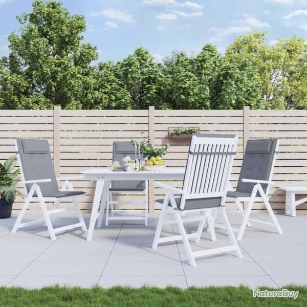 Coussins de chaise � dossier haut lot de 4 gris tissu oxford