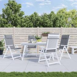 Coussins de chaise &agrave; dossier haut lot de 6 gris tissu oxford