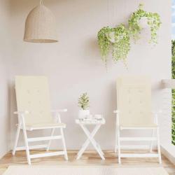 Coussins de chaise &agrave; dossier haut lot de 2 cr&egrave;me tissu oxford