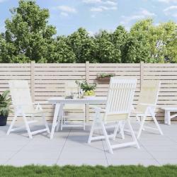 Coussins de chaise &agrave; dossier haut lot de 4 cr&egrave;me tissu oxford