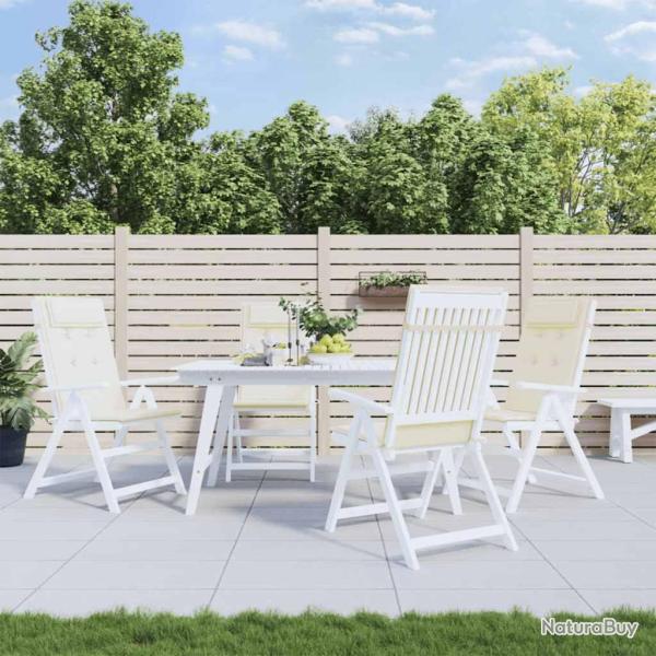 Coussins de chaise � dossier haut lot de 4 cr�me tissu oxford