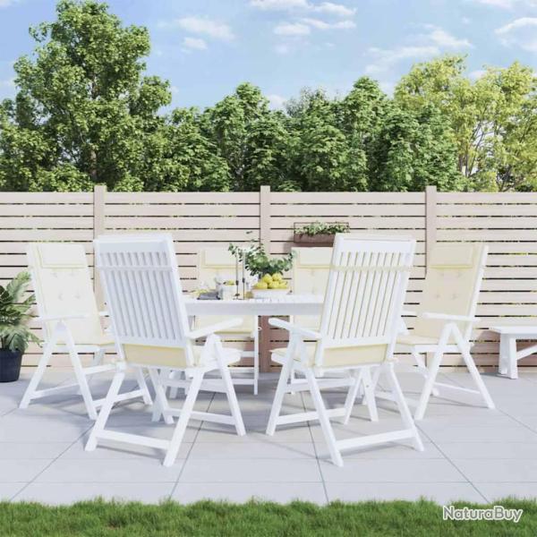 Coussins de chaise � dossier haut lot de 6 cr�me tissu oxford