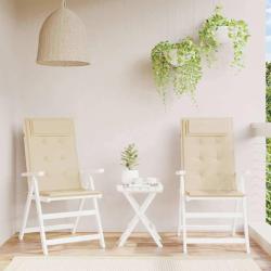 Coussins de chaise &agrave; dossier haut lot de 2 beige tissu oxford
